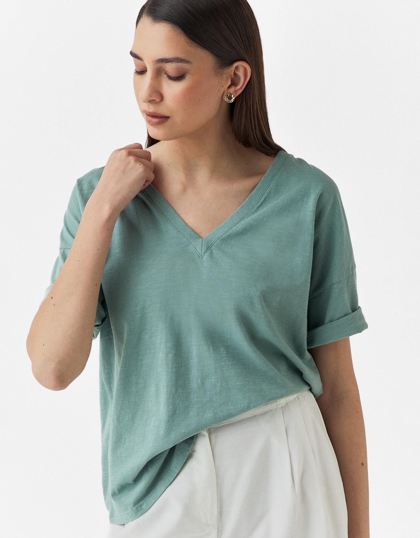 T-Shirt Flamê Decote V