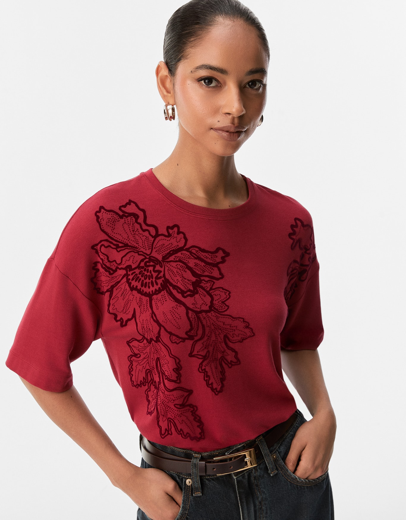 T-Shirt Flor Outline Floco
