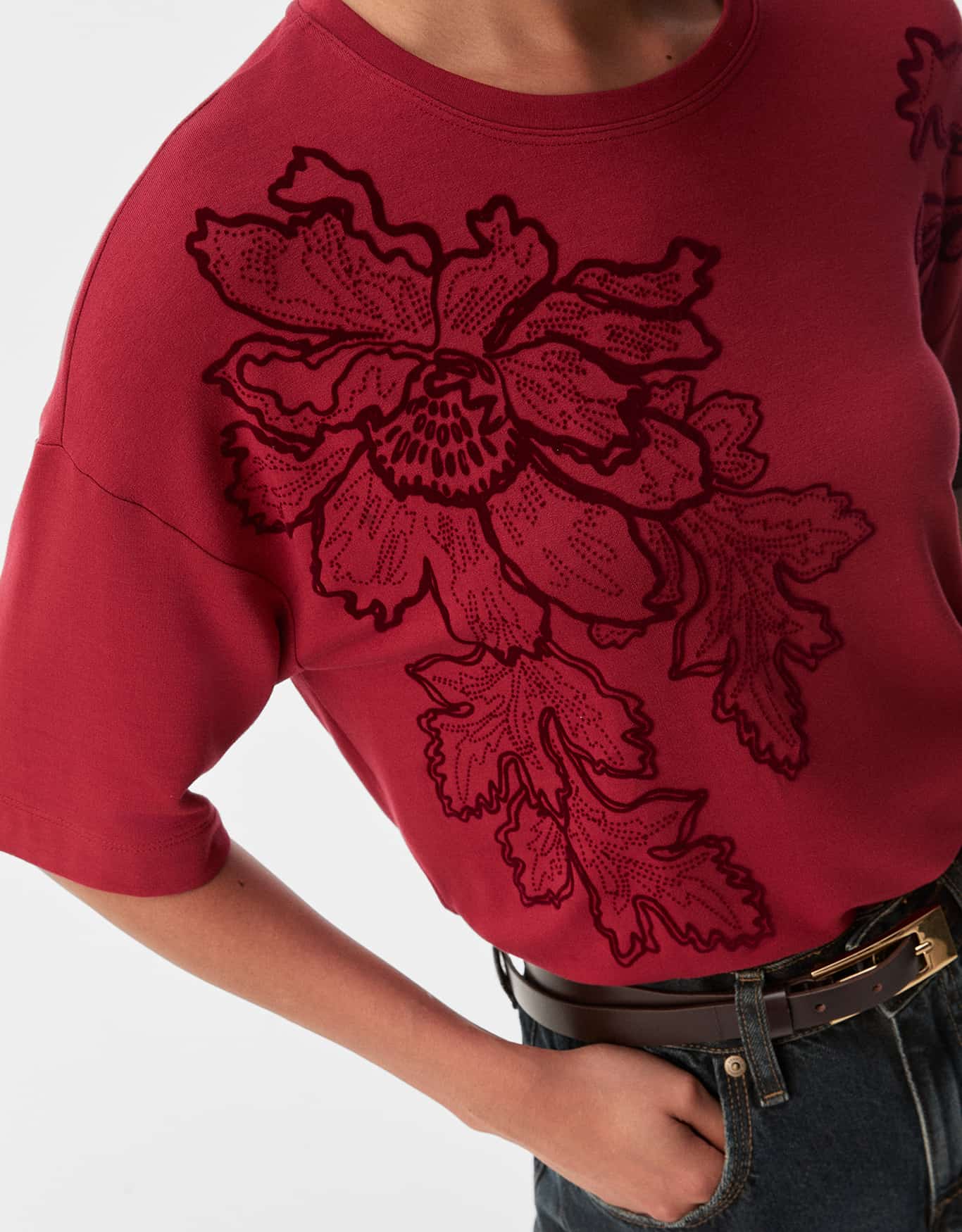 T-Shirt Flor Outline Floco