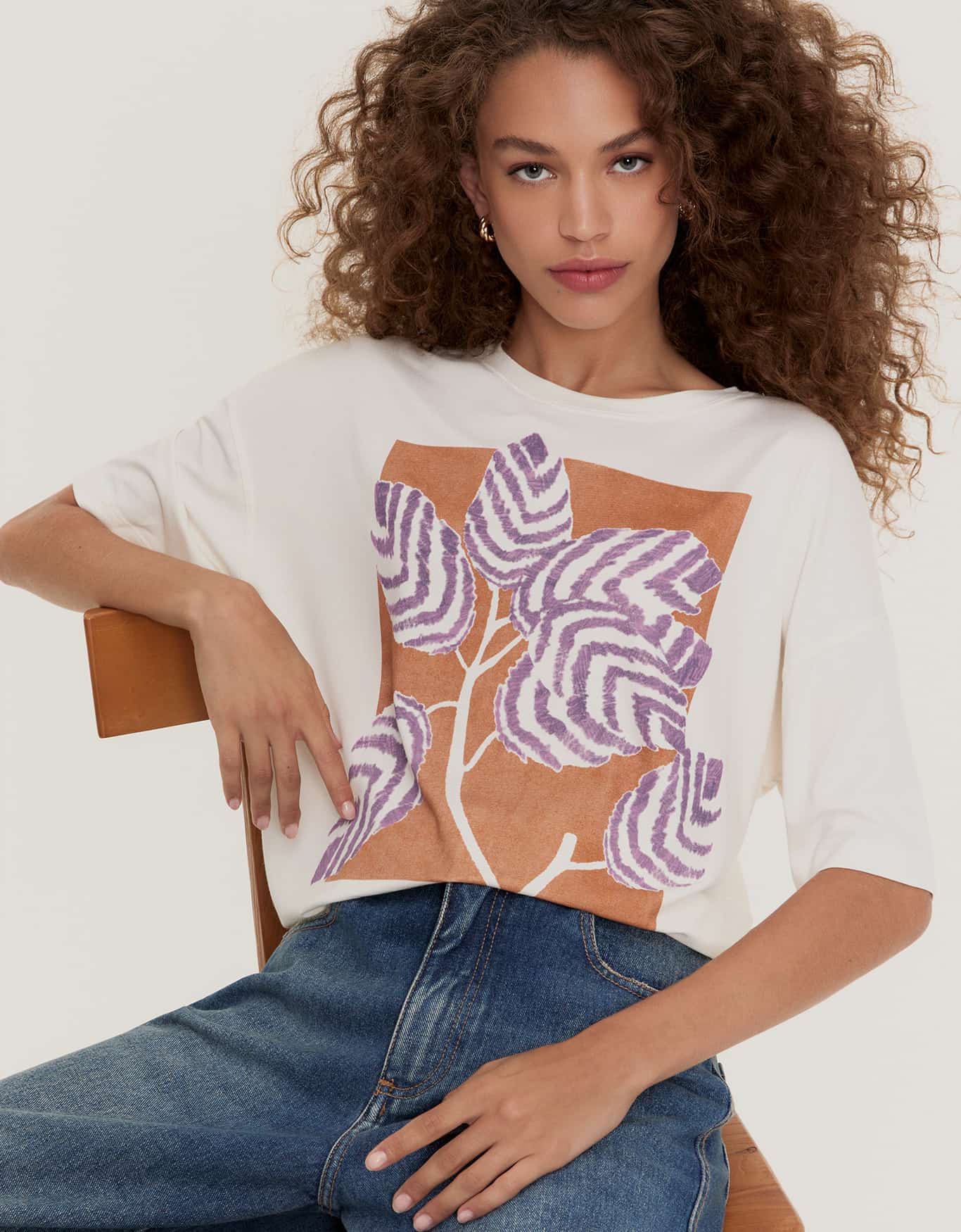 T-Shirt Folhagem Geométrica