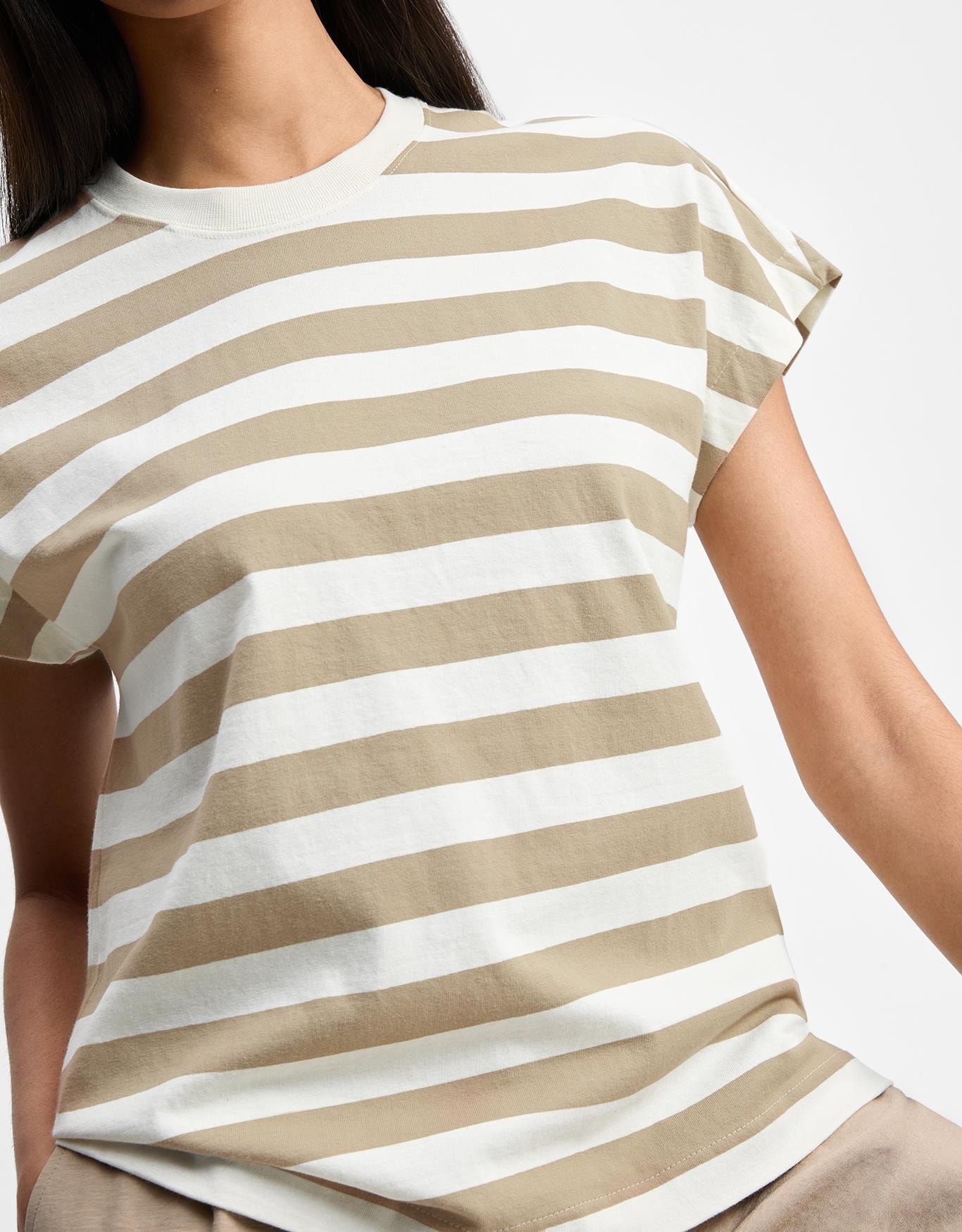 T-Shirt Listrada Algodão