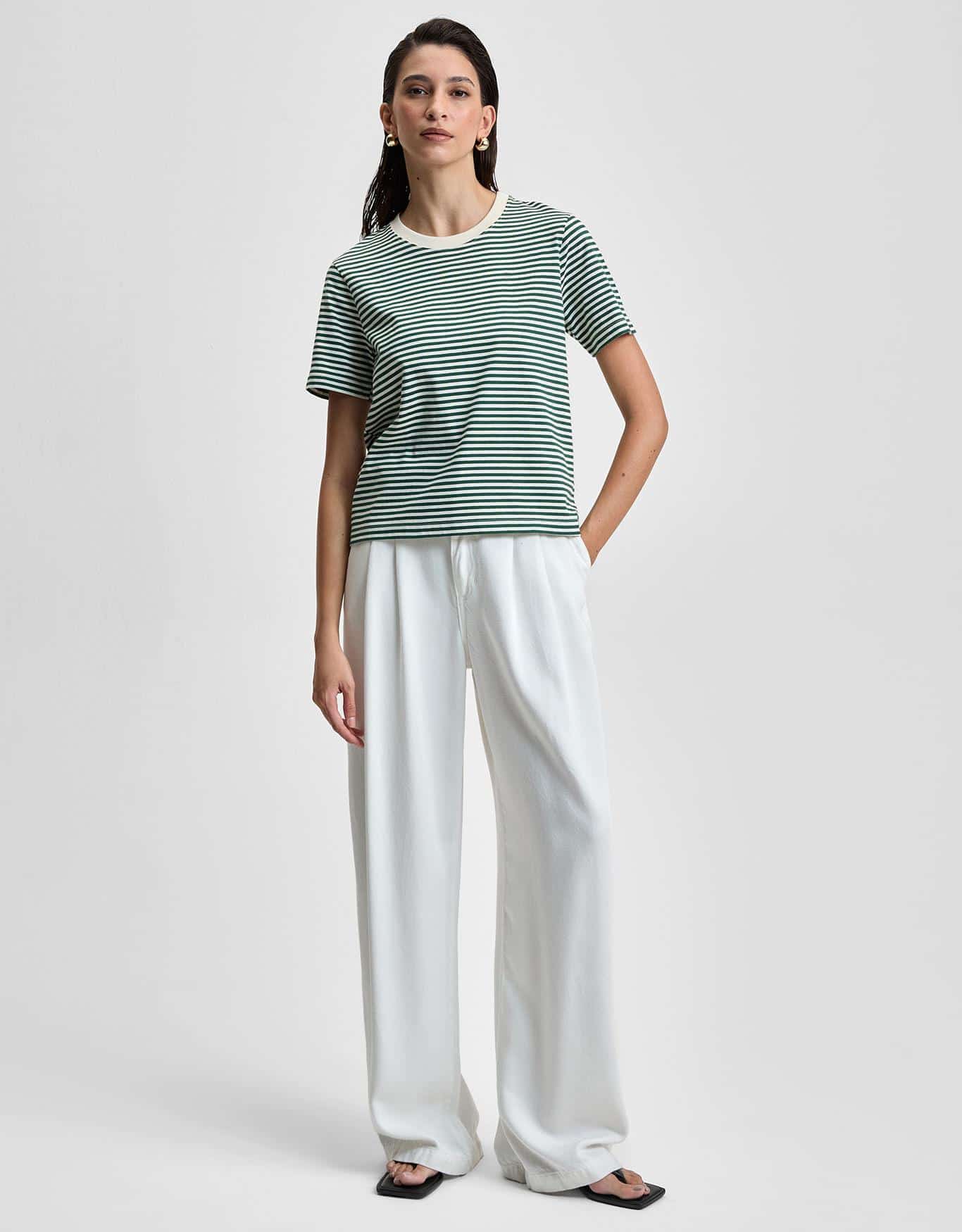 T-Shirt Listrada Manga Curta