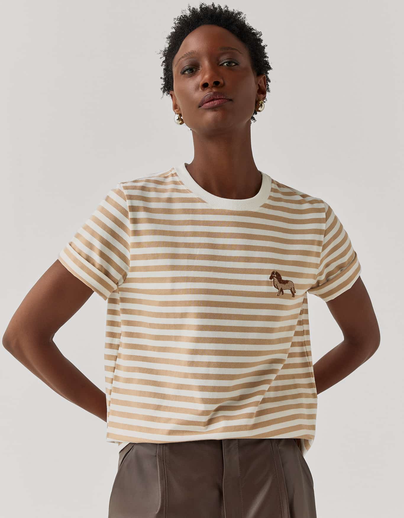 T-Shirt Listrada Mini Bordado