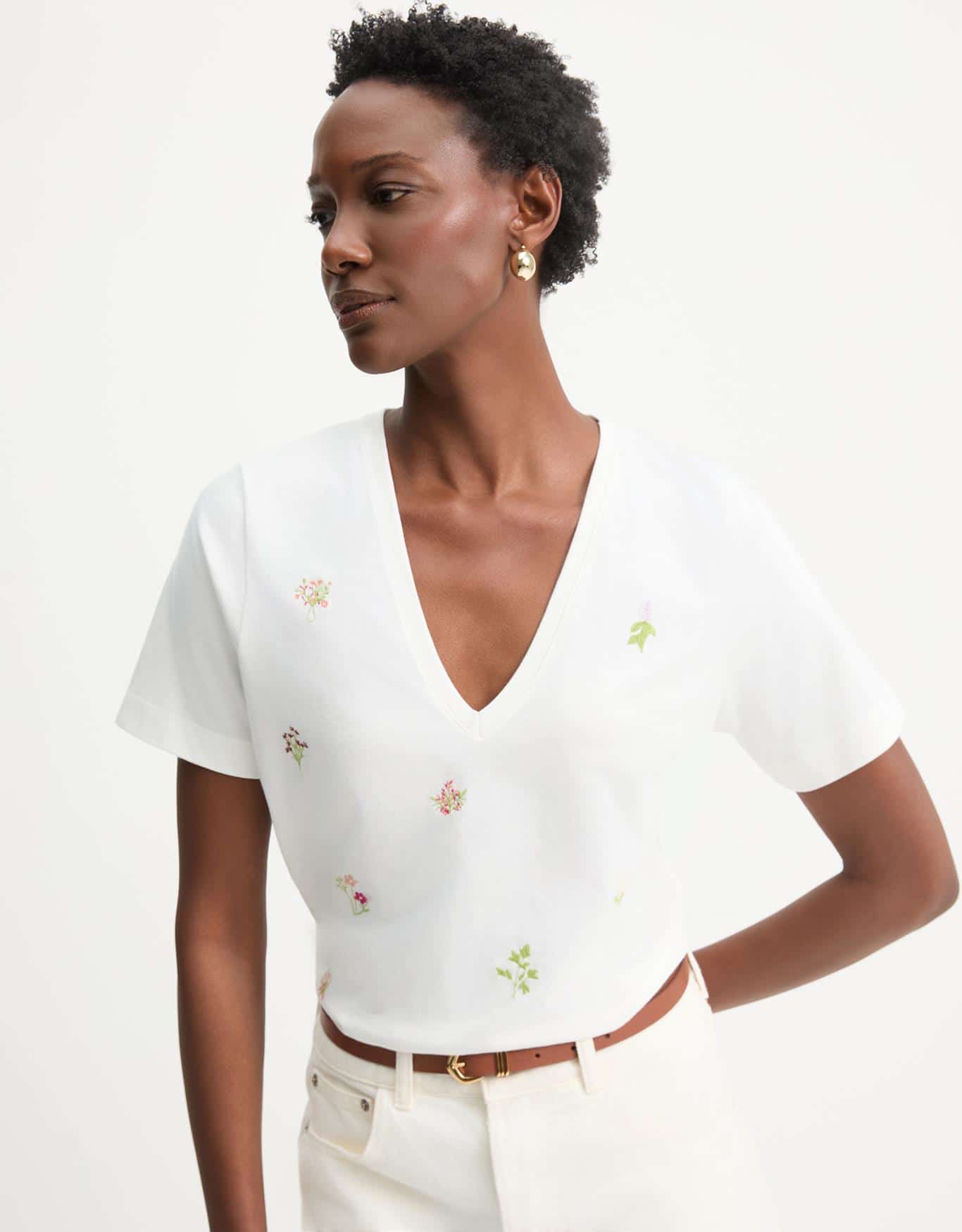 T-Shirt Mini Bordado Buquê