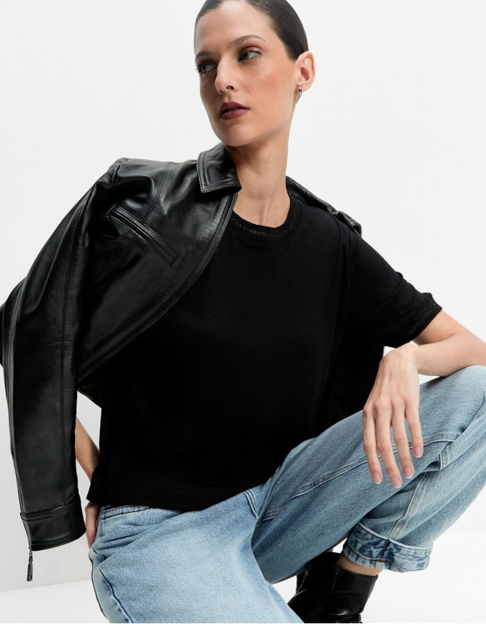 T-Shirt Retilínea Lurex