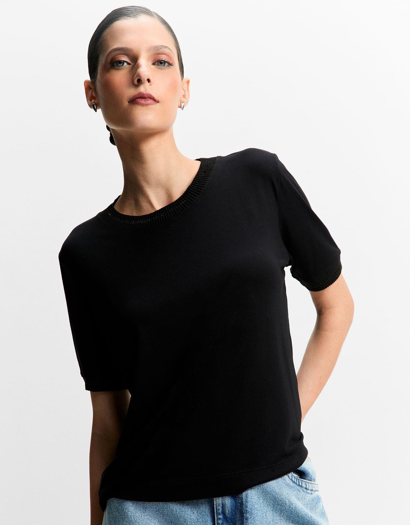 T-Shirt Retilínea Lurex