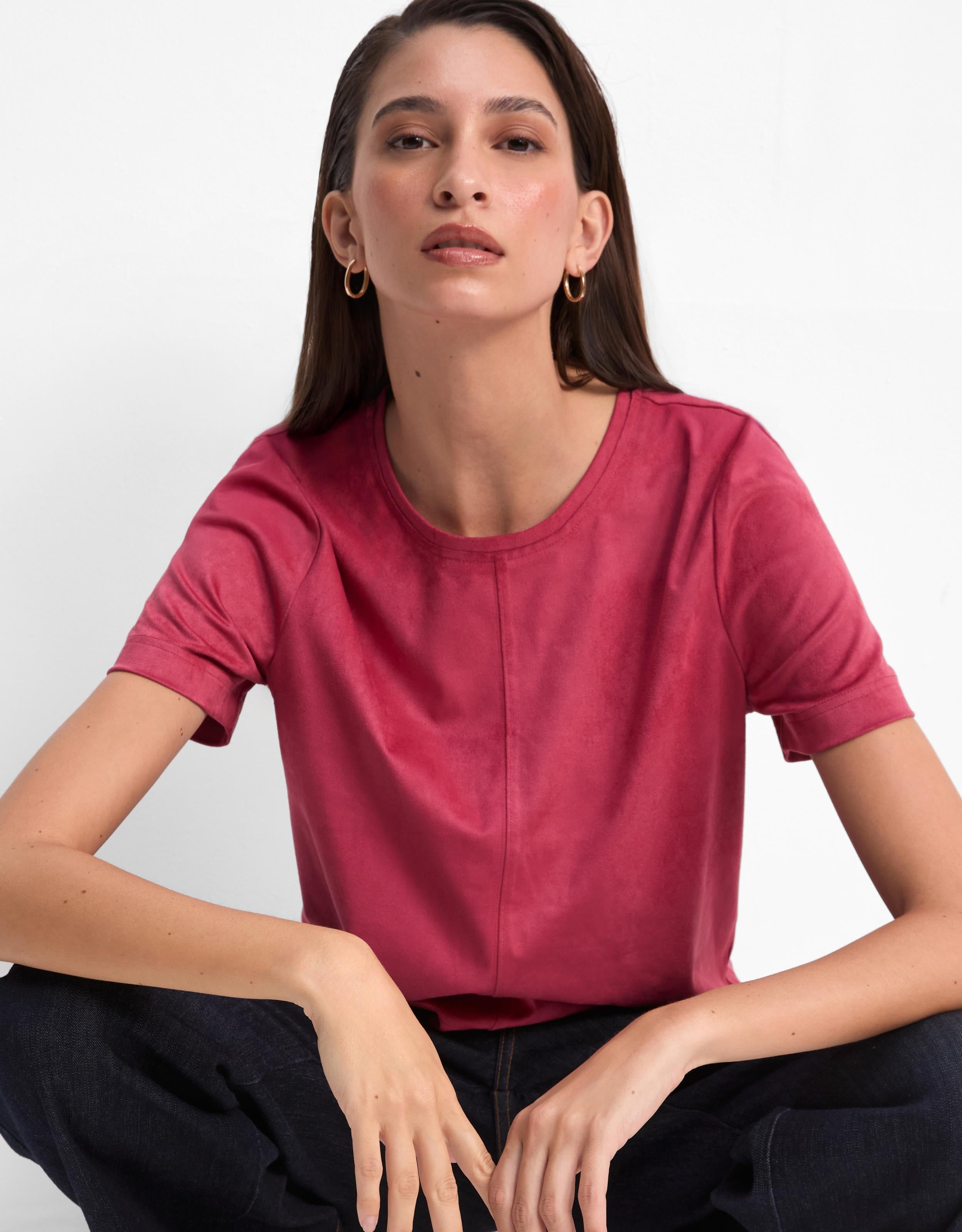 T-Shirt Suede Decote Careca
