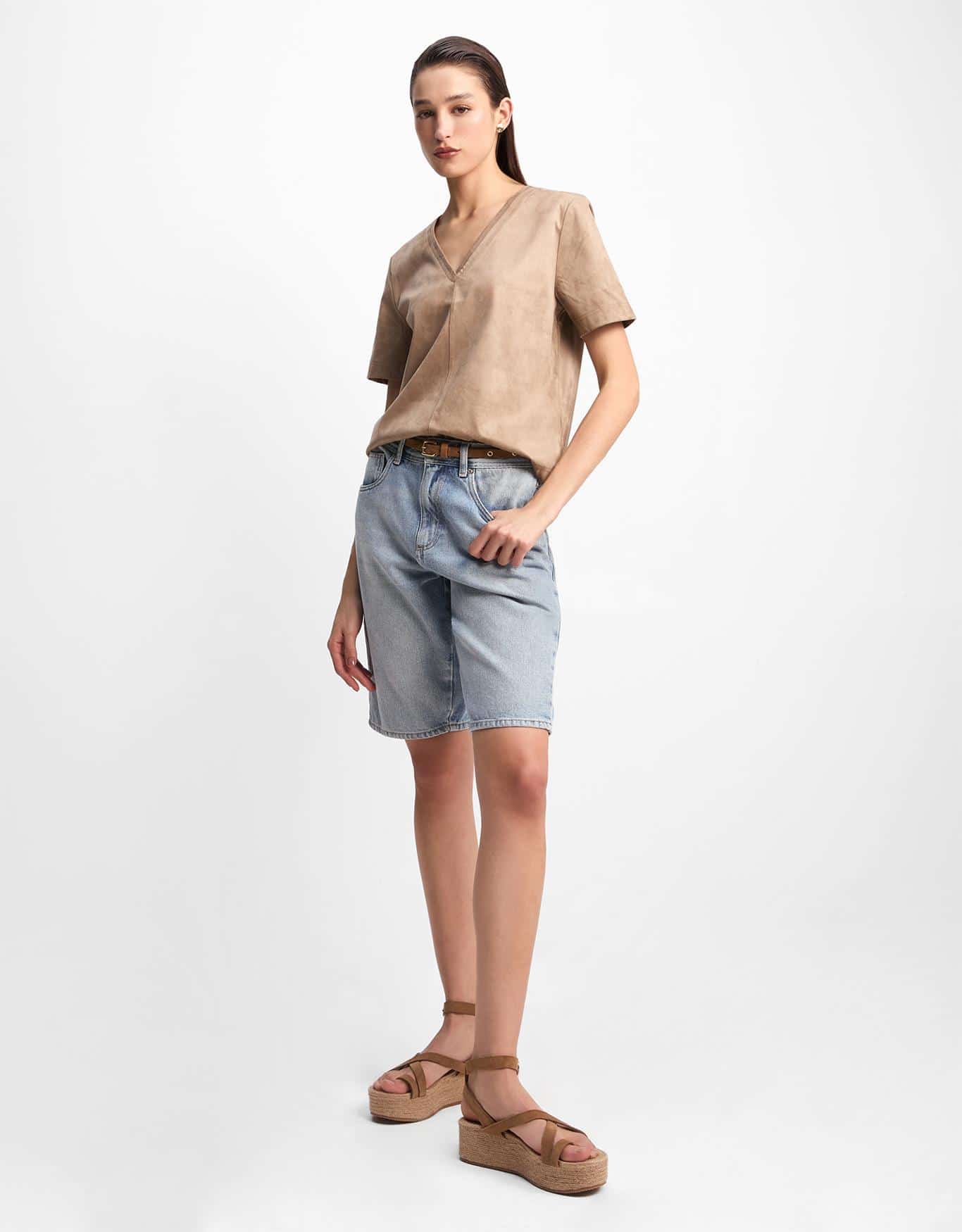 T-Shirt Suede Decote v