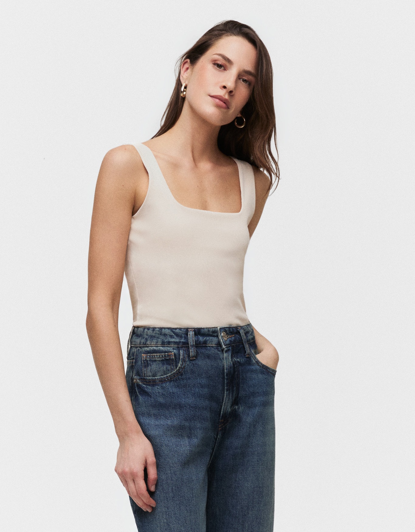 Top Malha Alça Larga