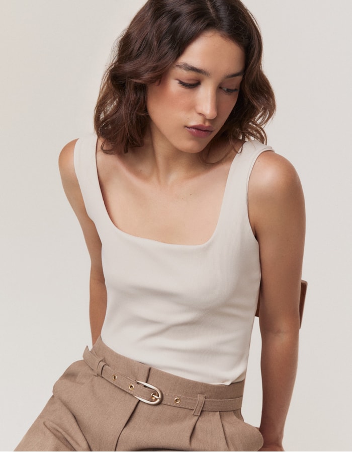 Shoulder — Top Malha Alça Larga