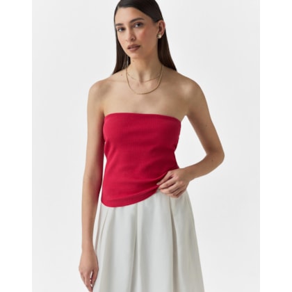 Top Malha Canelada Sem Alça