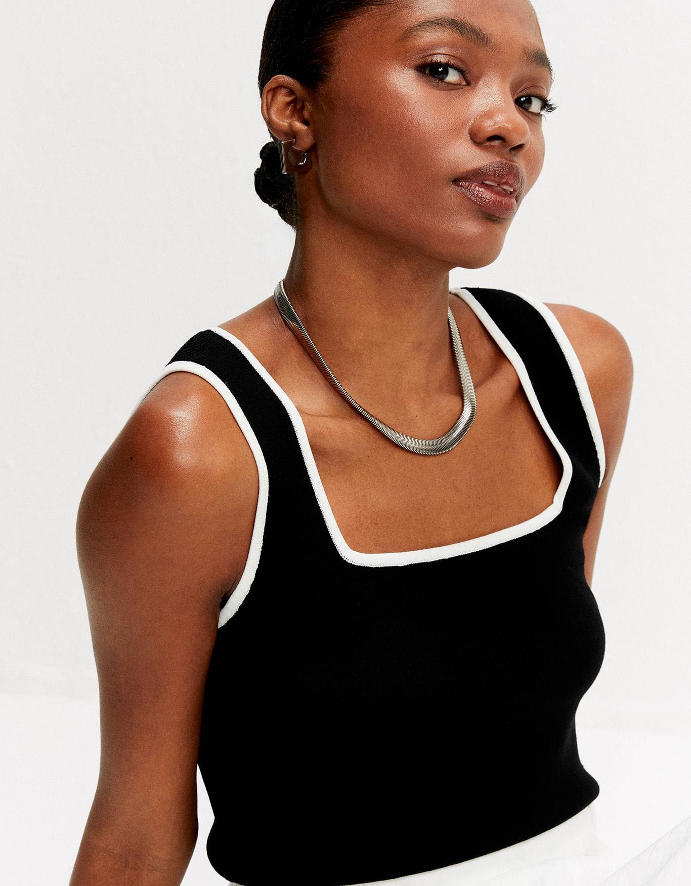 Top Tricot Bicolor Preto 360