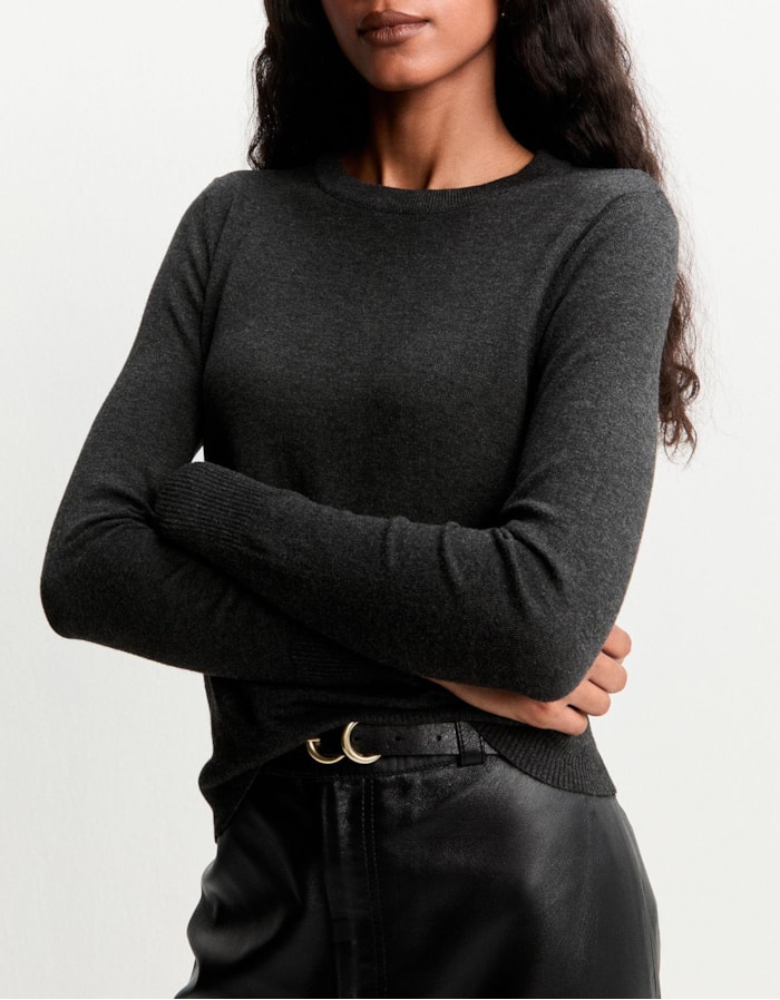 Shoulder — Tricot Básico Gola Careca Mescla