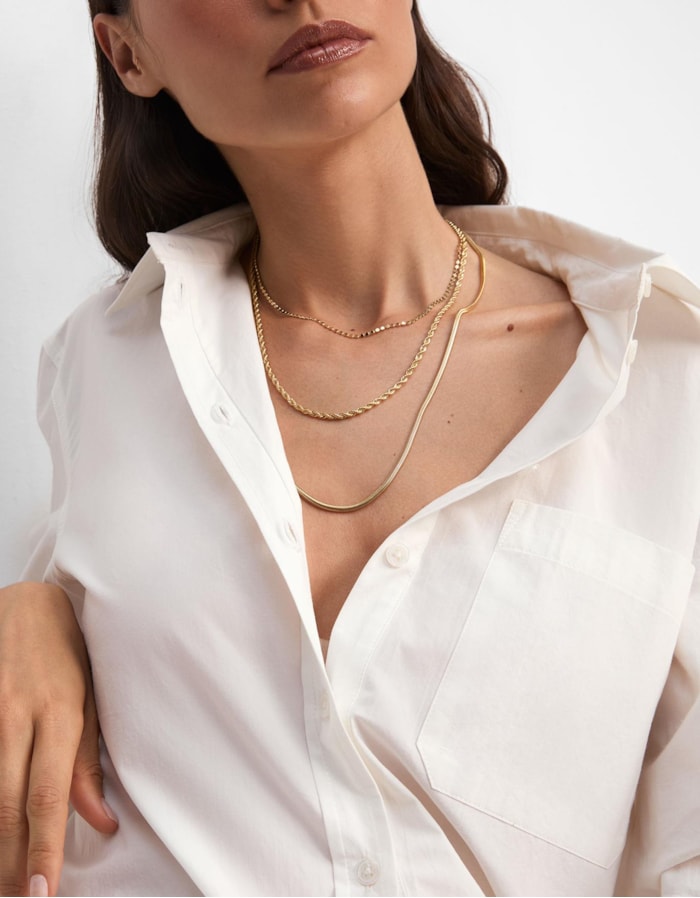 Trio De Colares Delicados Metal