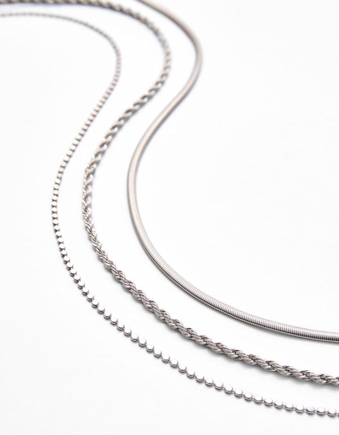 Trio De Colares Delicados Metal