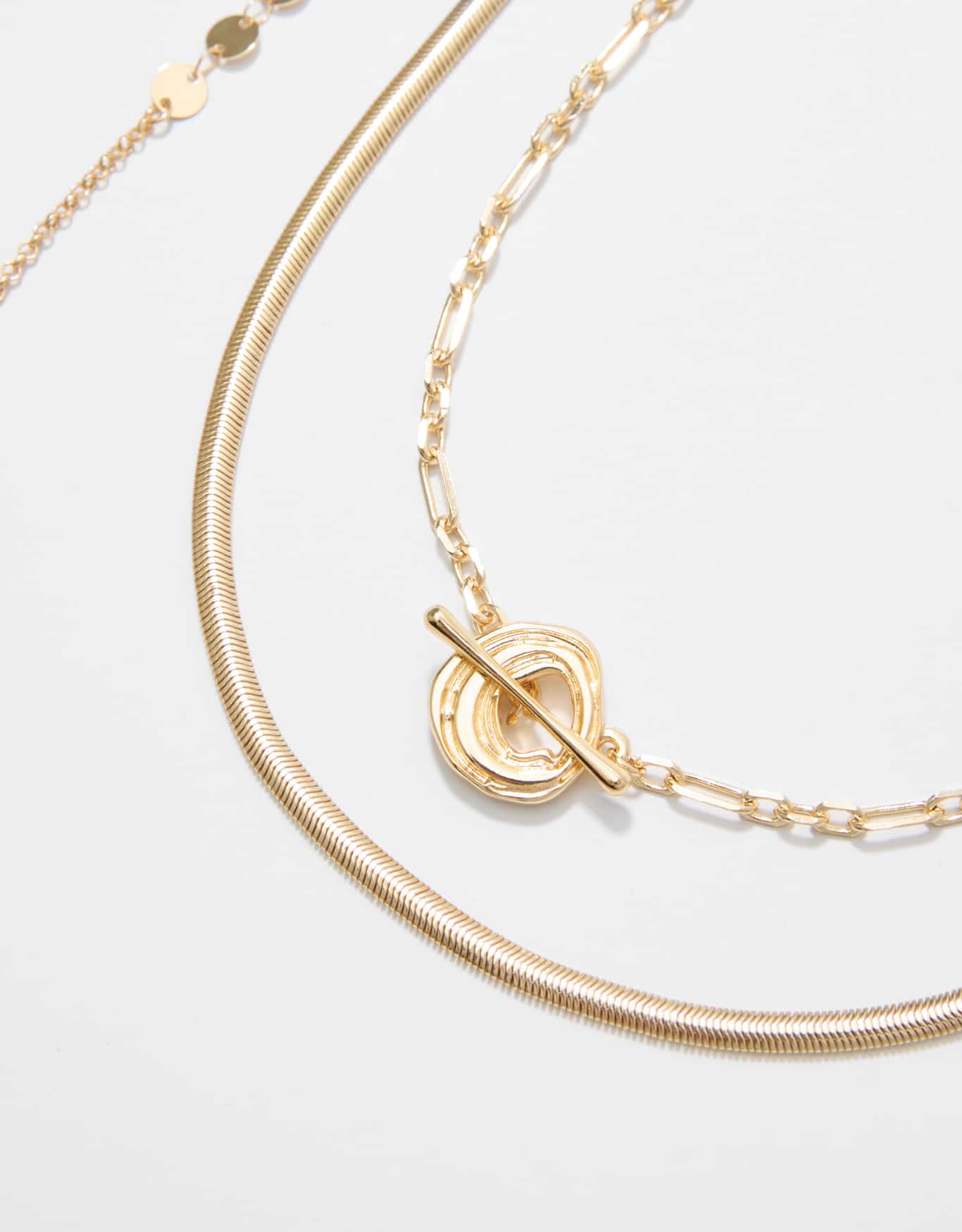 Trio de Colares Fecho T Dourado