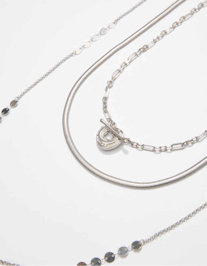 Shoulder — Trio de Colares Fecho T Prata