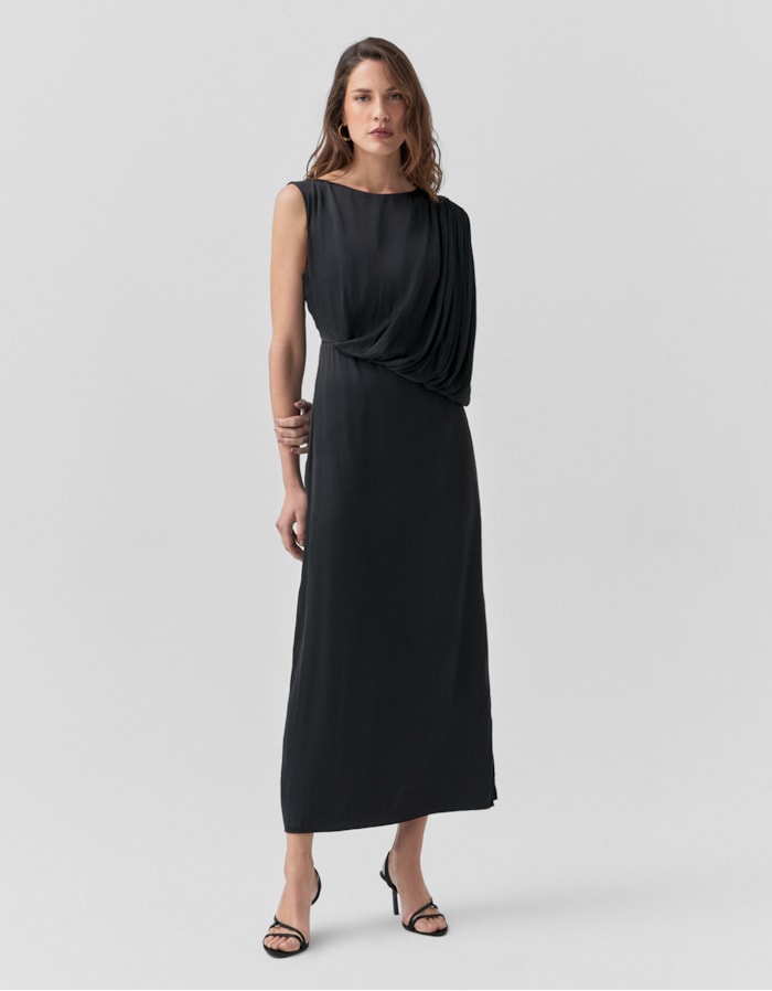 Shoulder — Vestido Assimétrico Acetinado