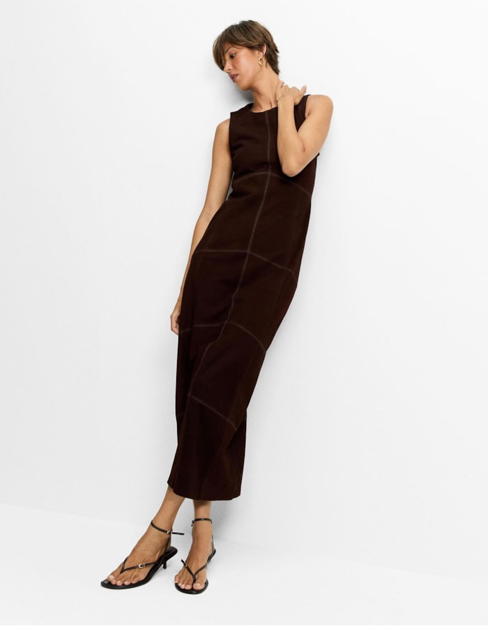 Vestido Couro Chamois