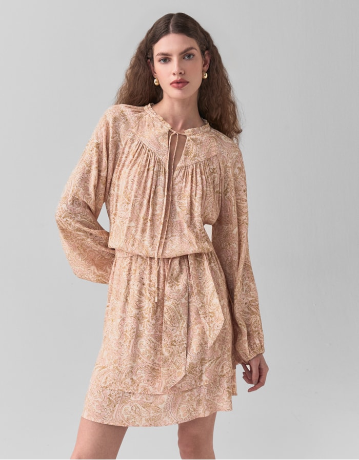 Shoulder — Vestido Curto Paisley Vanilla