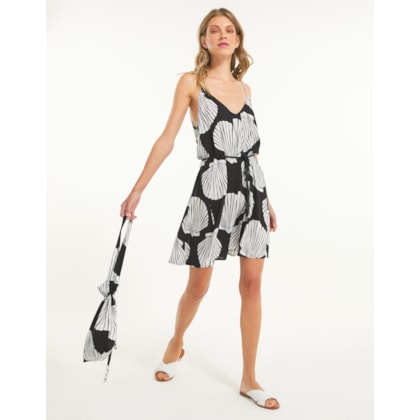 Vestido Curto Recortes Conchas Pb