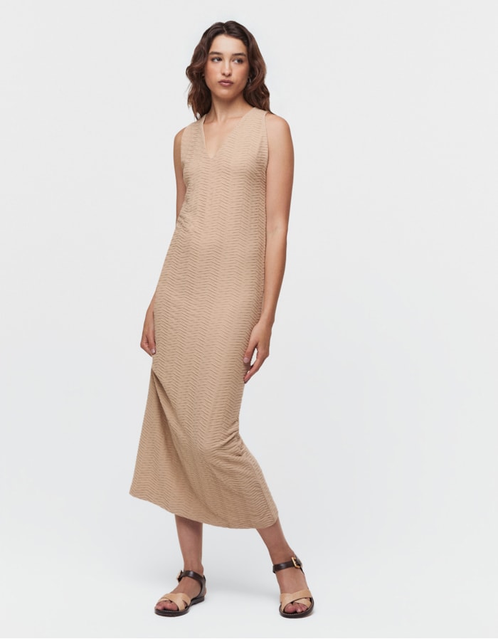 Shoulder — Vestido Decote V Malha Texturizada