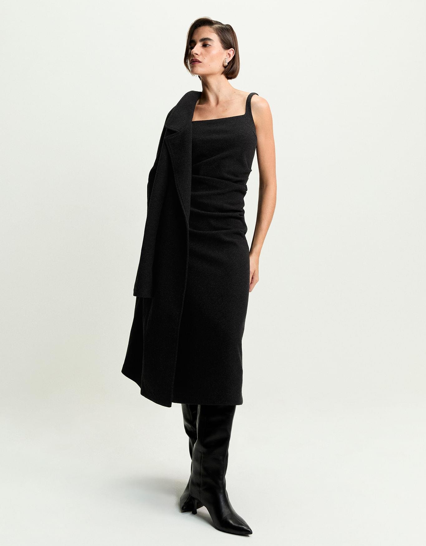 Vestido Drapeado Mescla 360