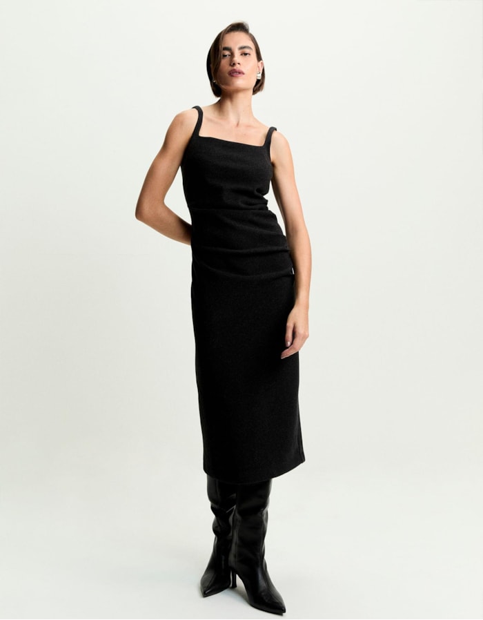 Shoulder — Vestido Drapeado Mescla 360