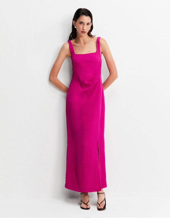 Shoulder — Vestido Drapeado Rosa