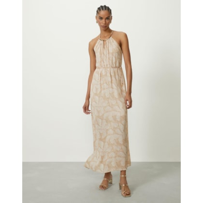 Vestido Evasê Detalhe Colar