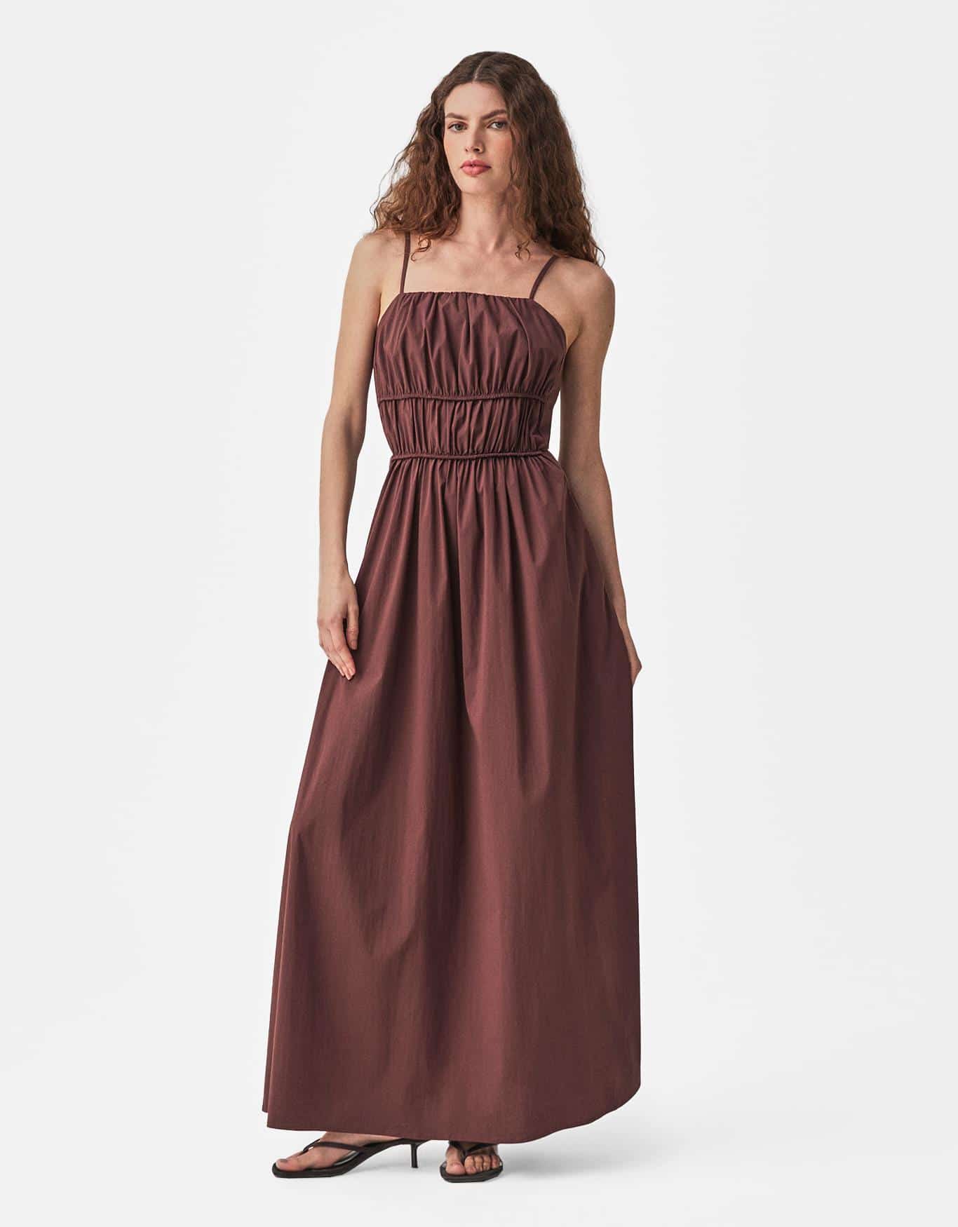 Vestido Evasê Franzidos