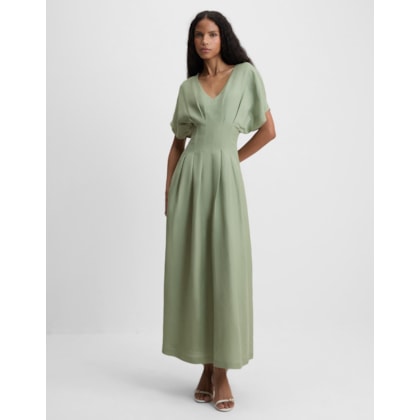 Vestido Evasê Pregas