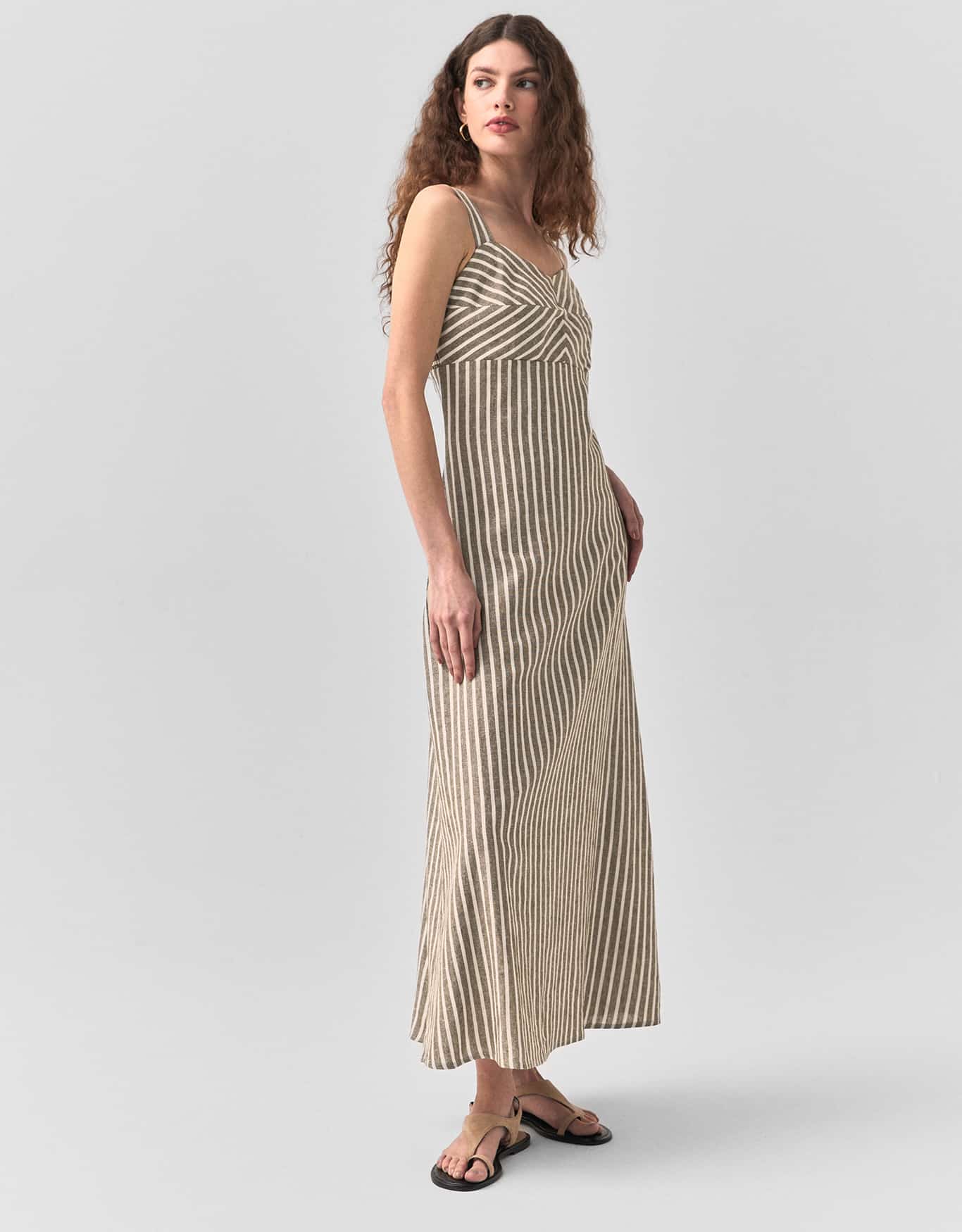 Vestido Fio Tinto Listras