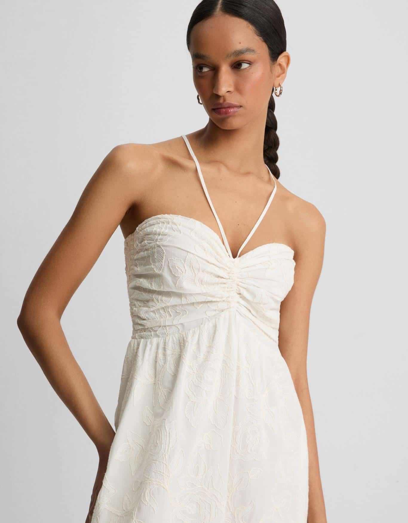 Vestido Floral Bordado Brilho