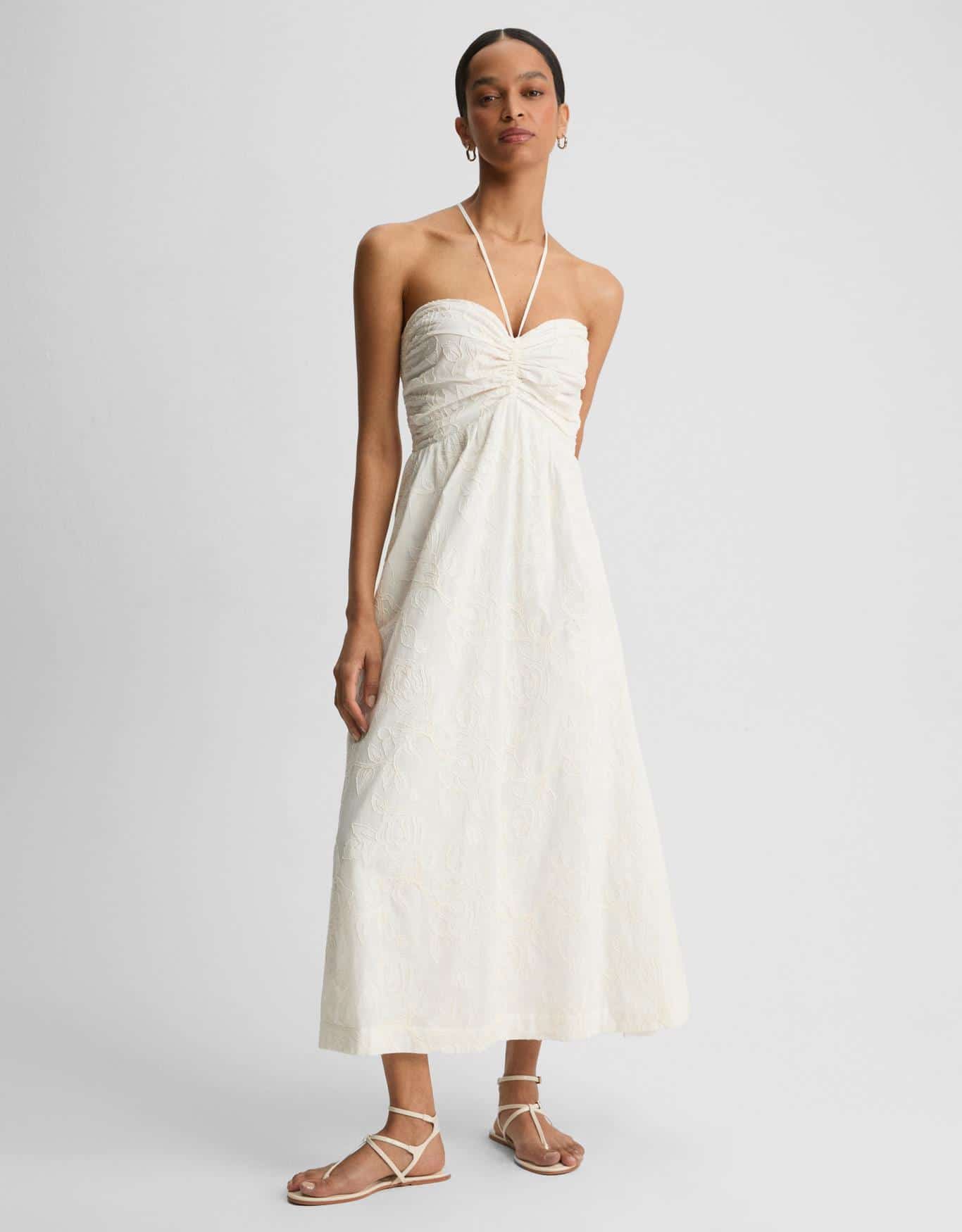 Vestido Floral Bordado Brilho