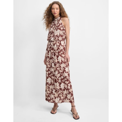 Vestido Floral Conhaque