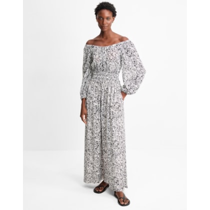 Vestido Floral Renda Off