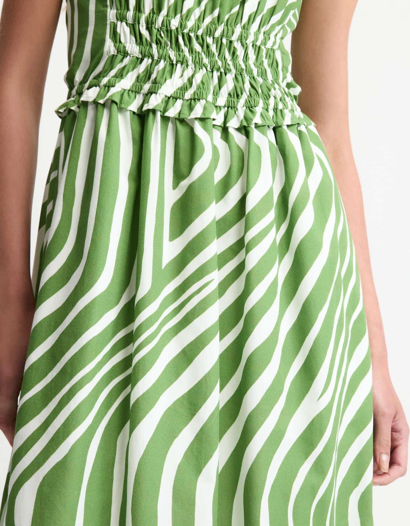 Vestido Grafico Bicolor Verde