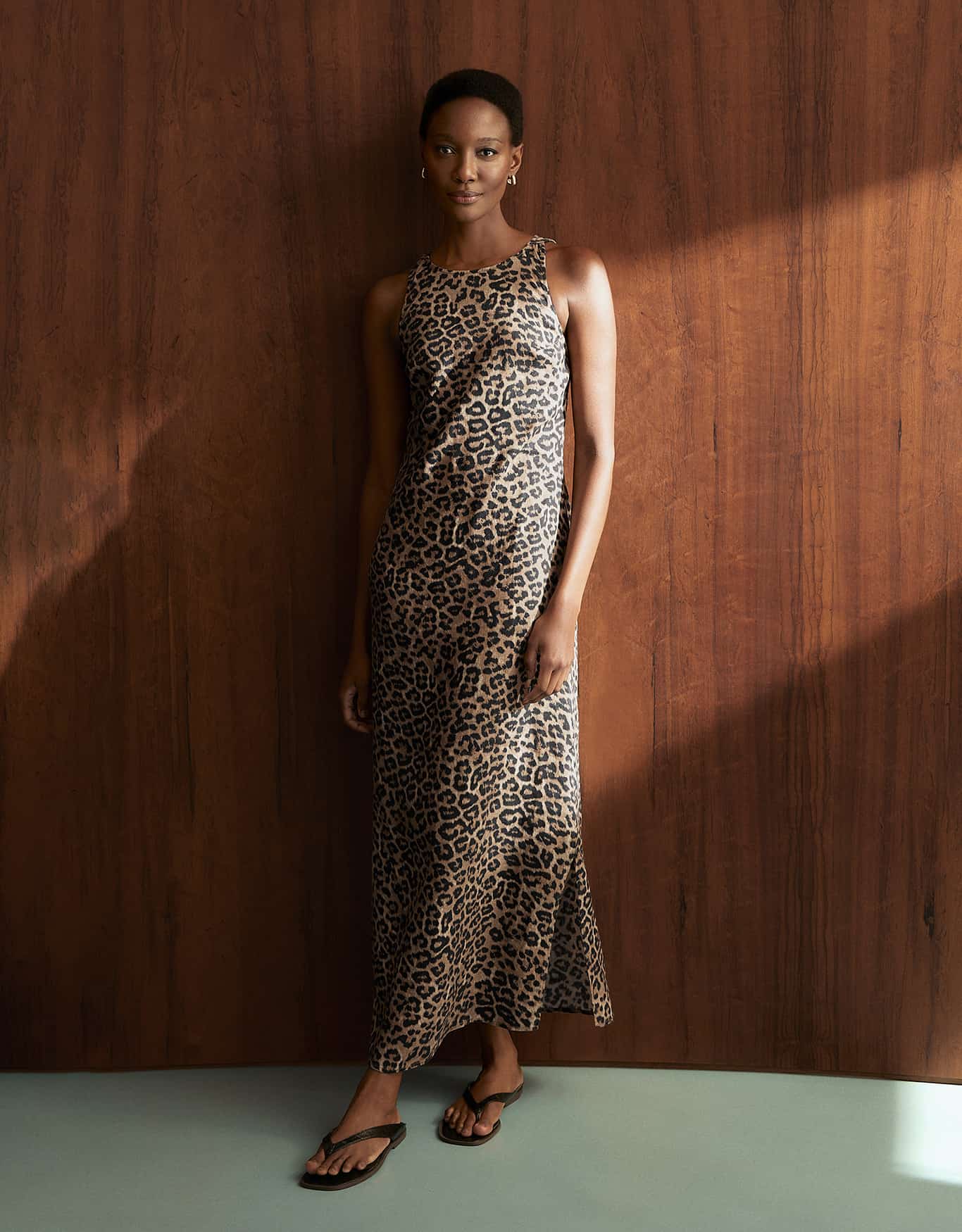 Vestido Linho Leopardo