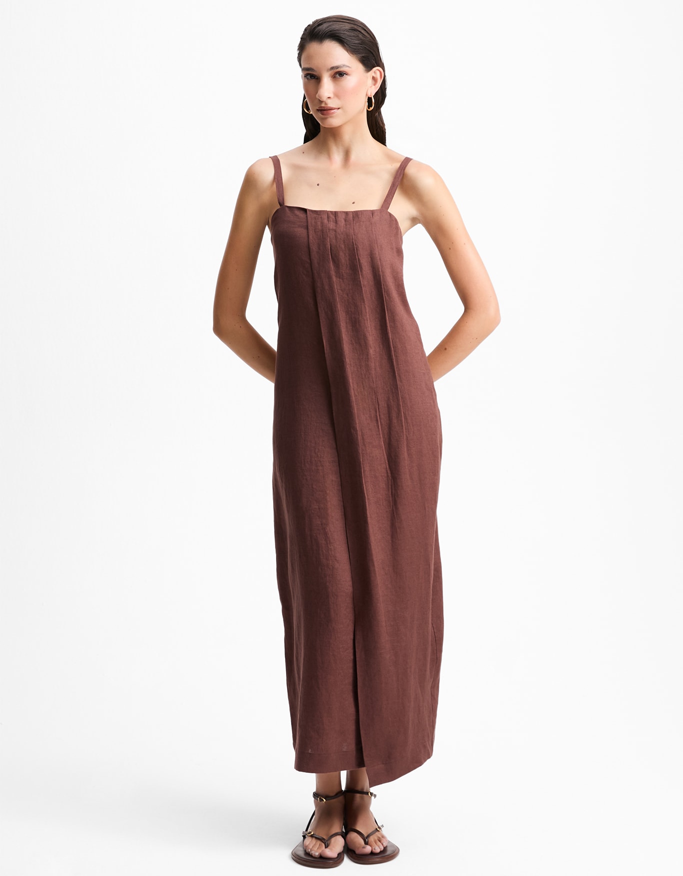 Vestido Linho Pregas