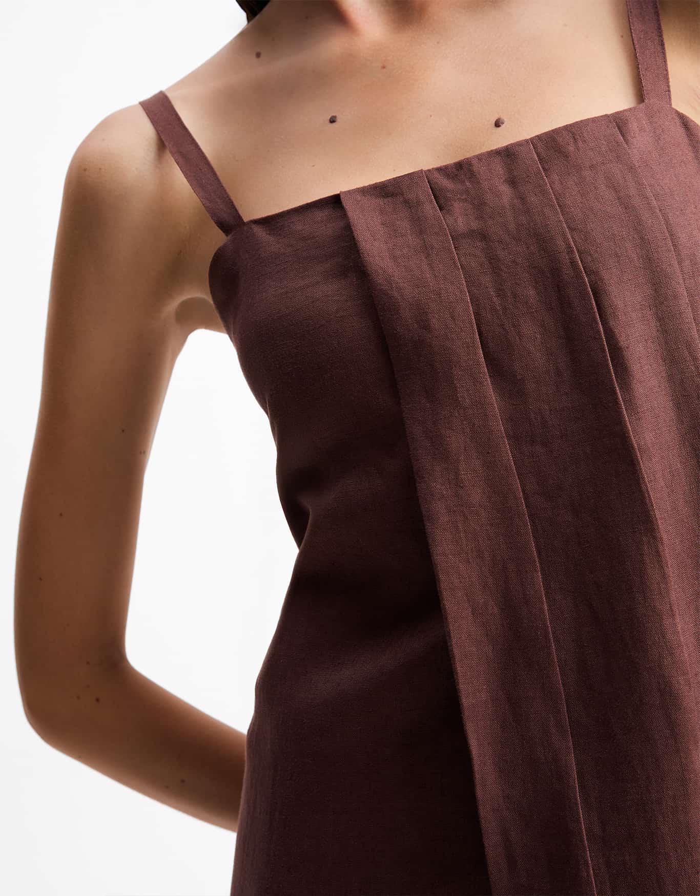 Vestido Linho Pregas