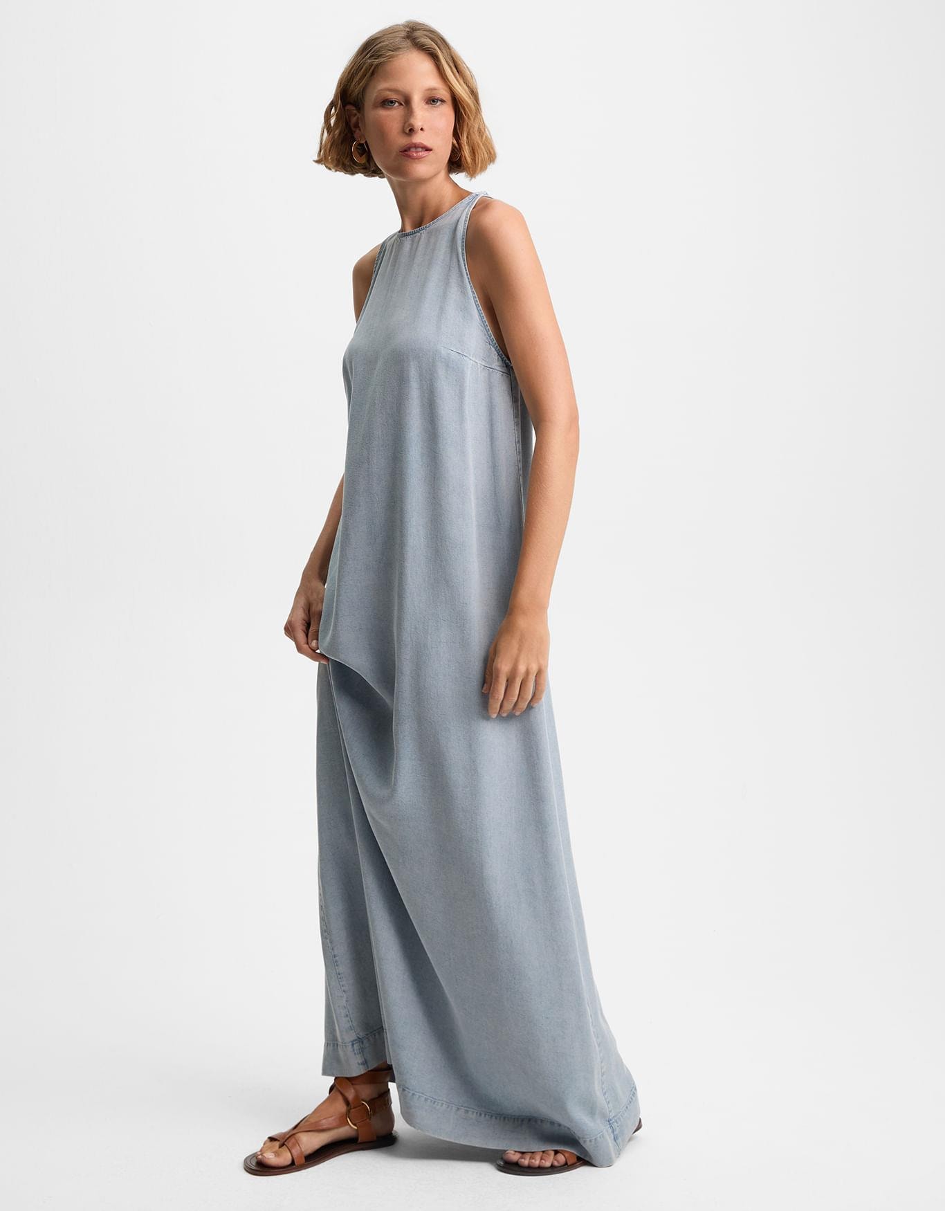 Vestido Longo Liocel Jeans