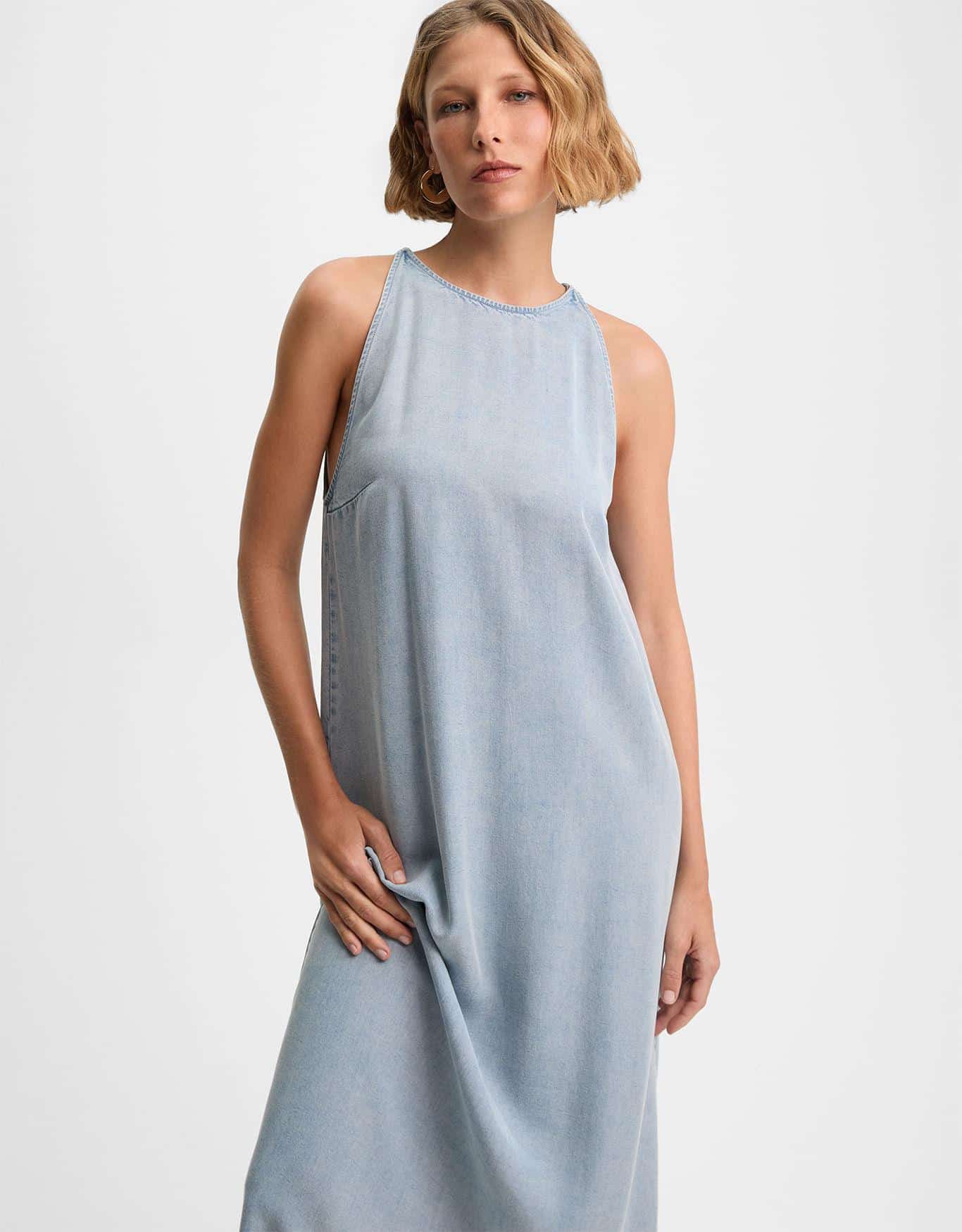 Vestido Longo Liocel Jeans
