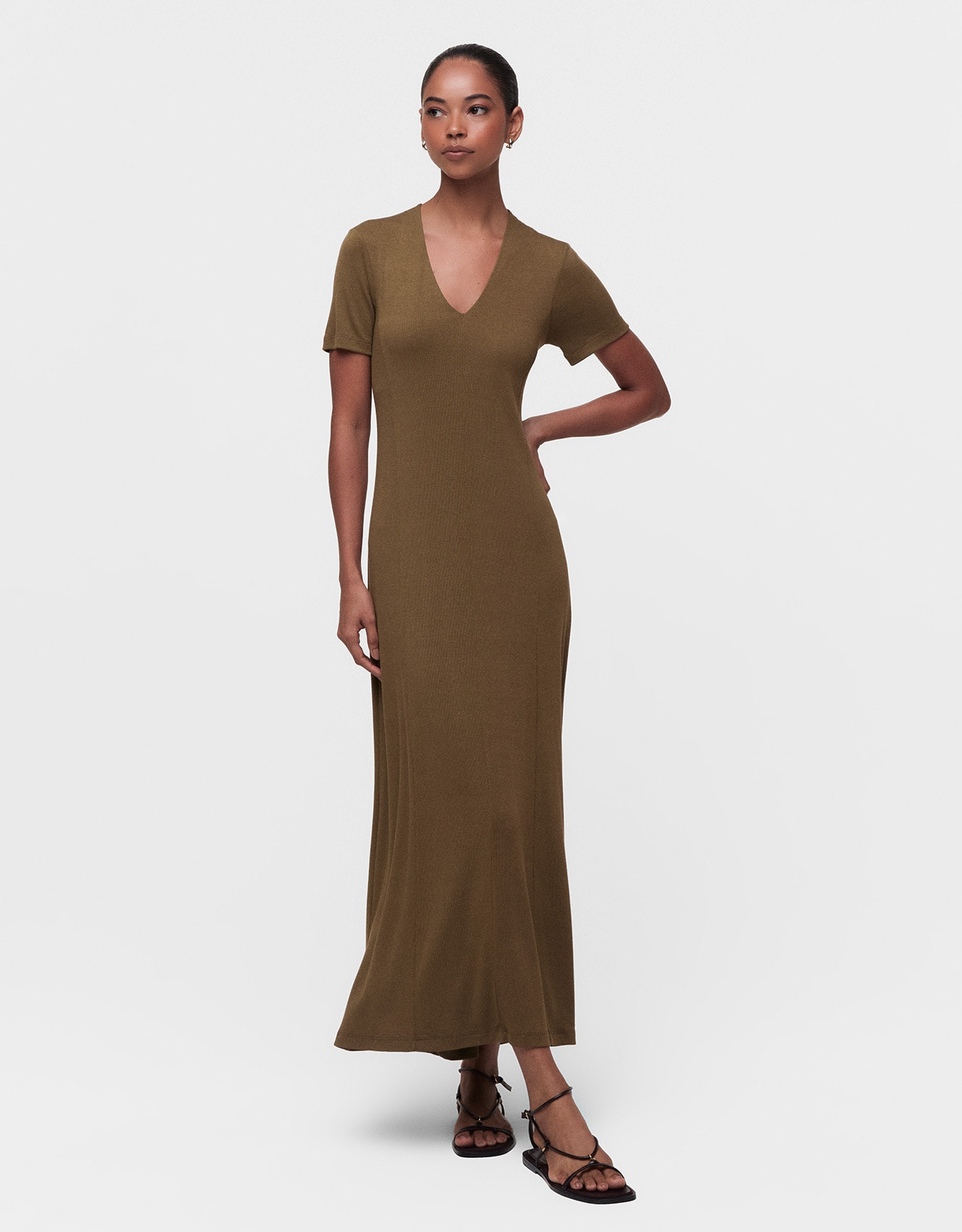 Vestido Malha Decote V