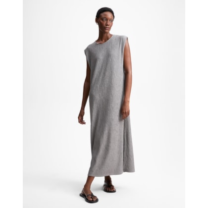 Vestido Malha Manga Curta Texturizado