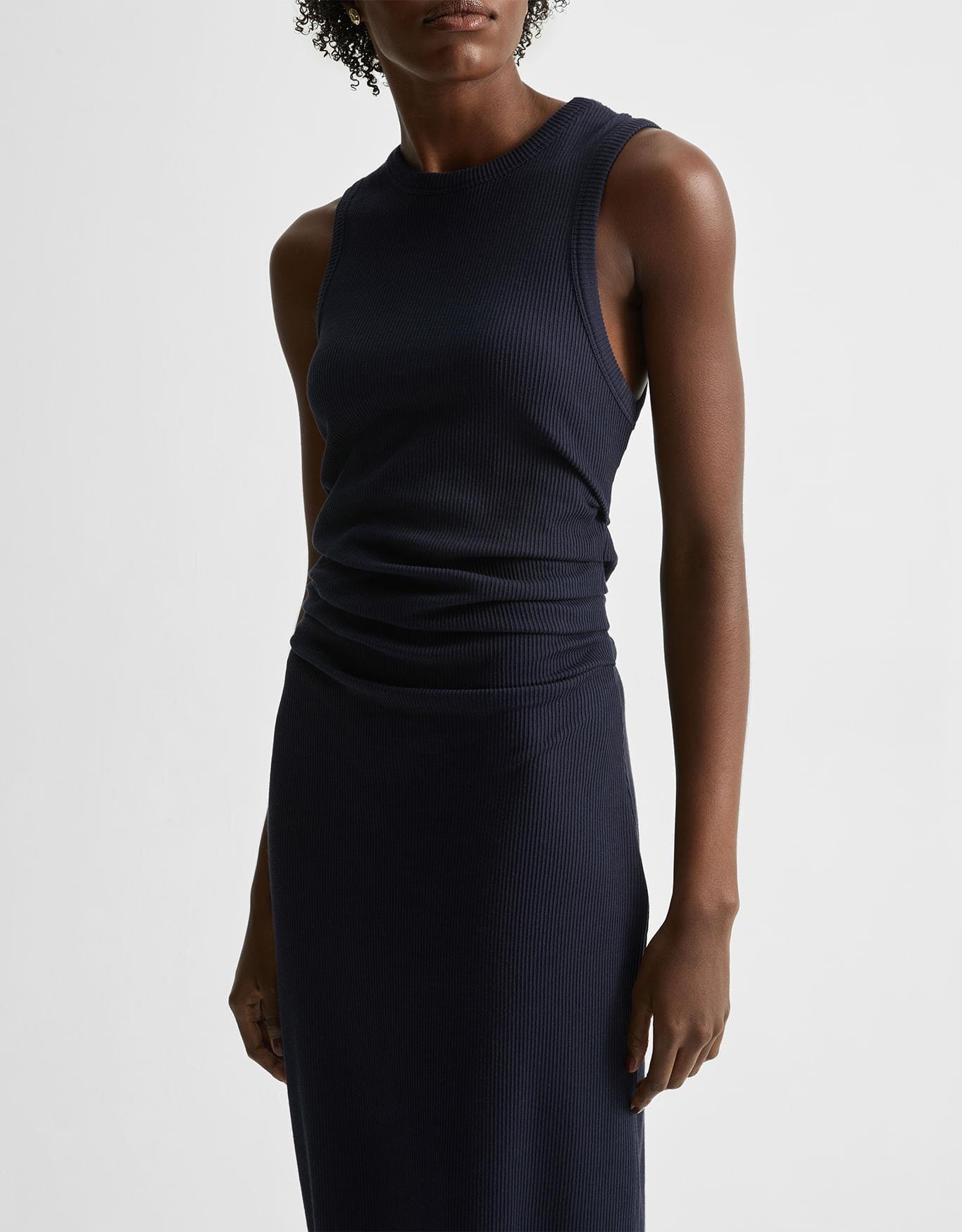 Vestido Malha Pregas Laterais