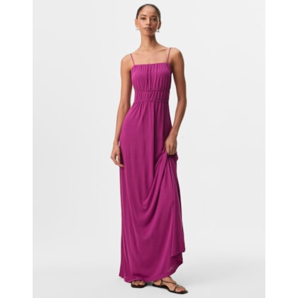 Vestido Malha Recortes Franzidos