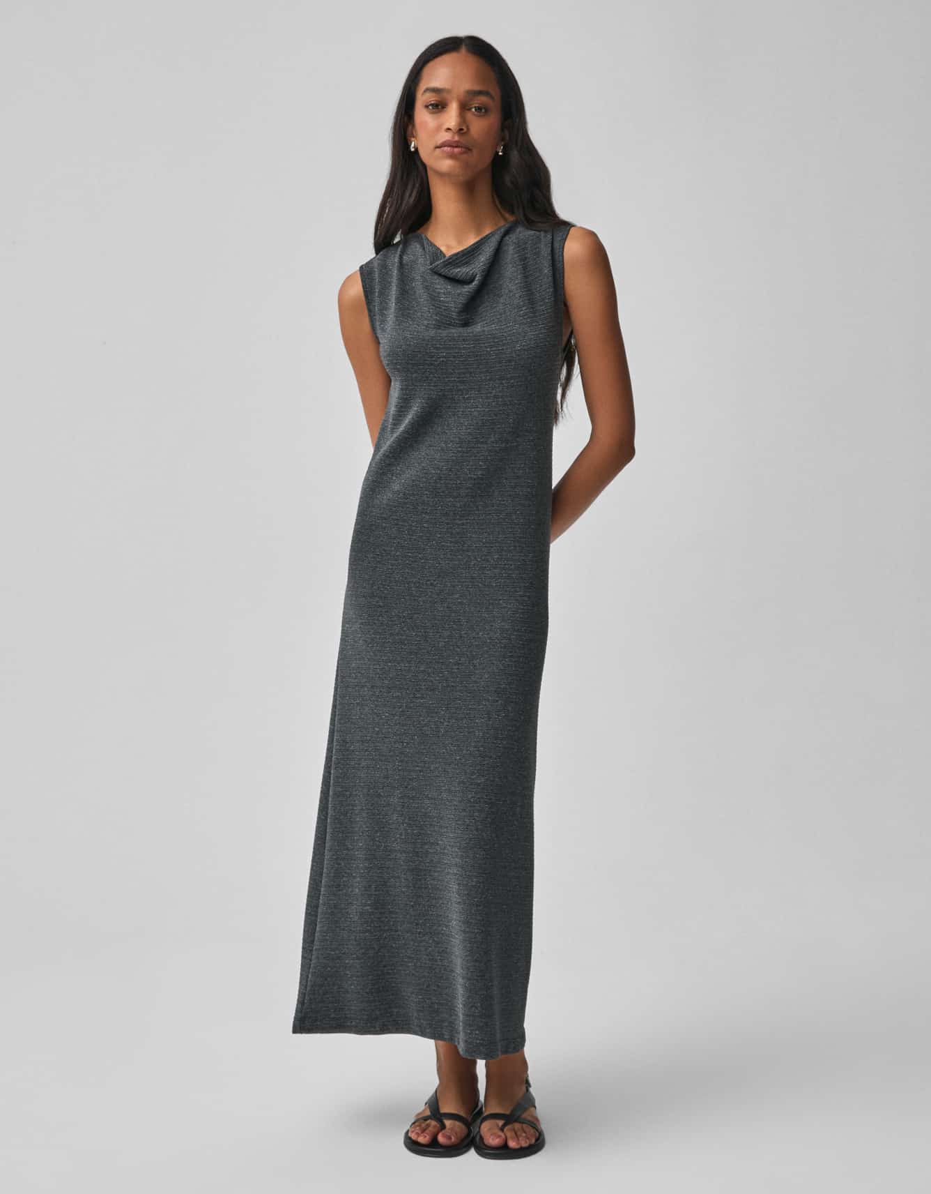 Vestido Malha Textura Mescla