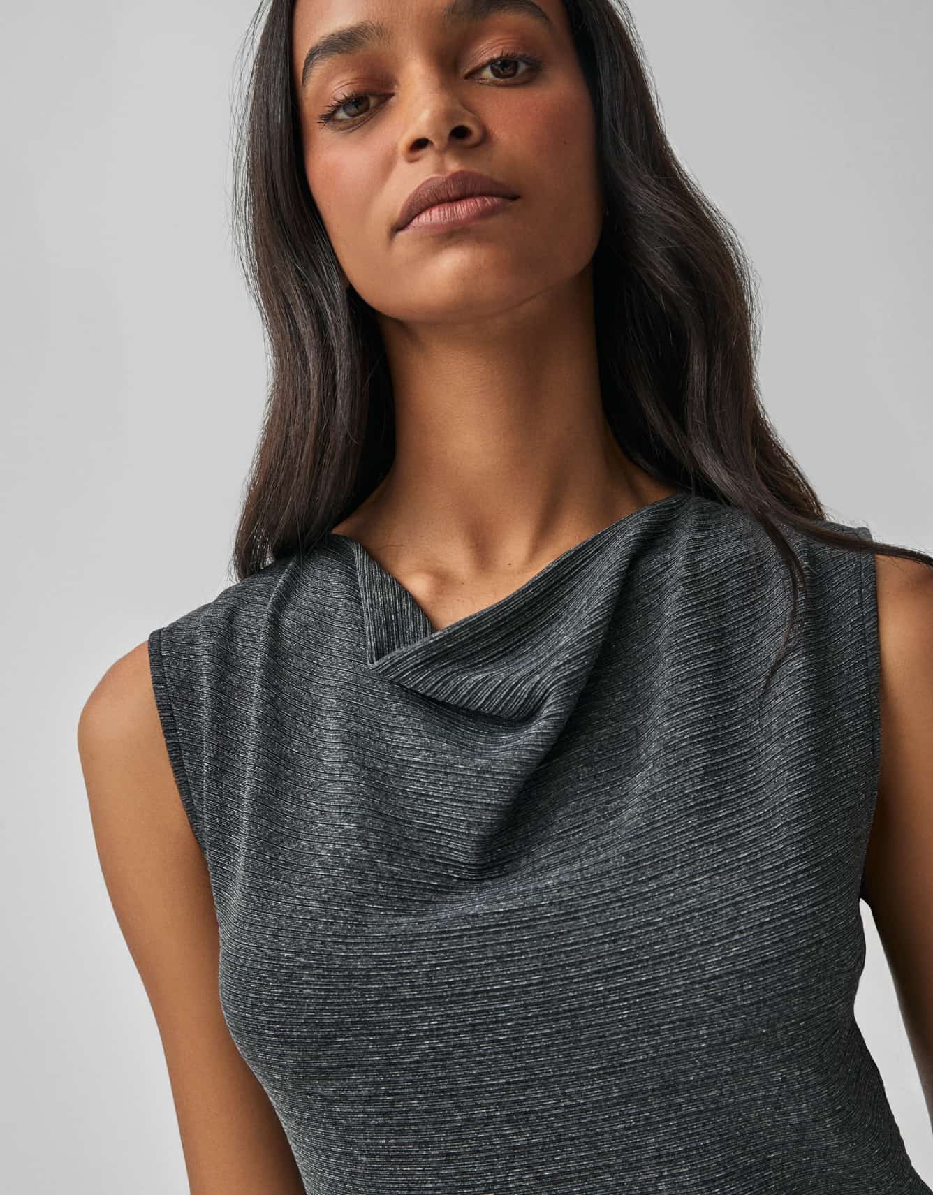 Vestido Malha Textura Mescla