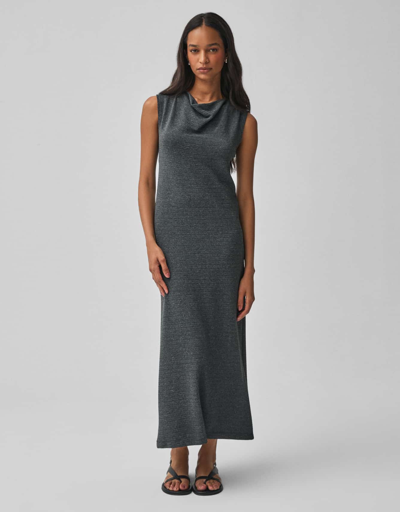 Vestido Malha Textura Mescla